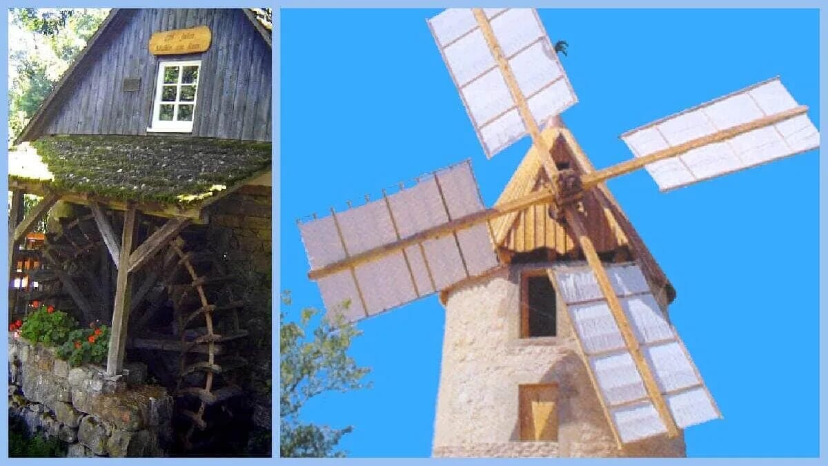 Mühle Windmühle Wassermühle Wasserrad Segel · AVENTIN Storys
