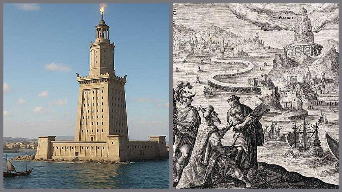 Leuchtturm von Alexandria in antiker Darstellung
