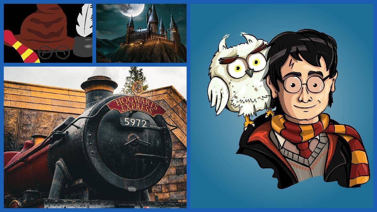Harry Potter, Hogwarts Häuser, sprechender Hut, Gryffindor, dunkel braun gelb