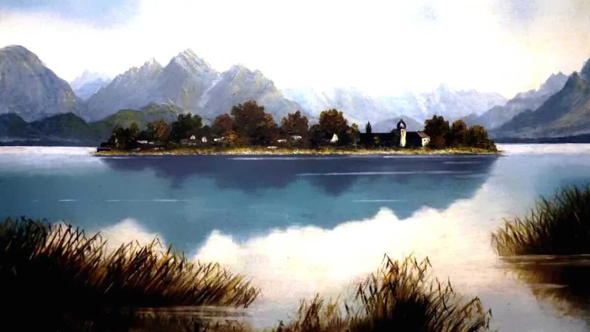Insel Chiemsee Wasser Berge Himmel Kirche Kloster · AVENTIN Storys
