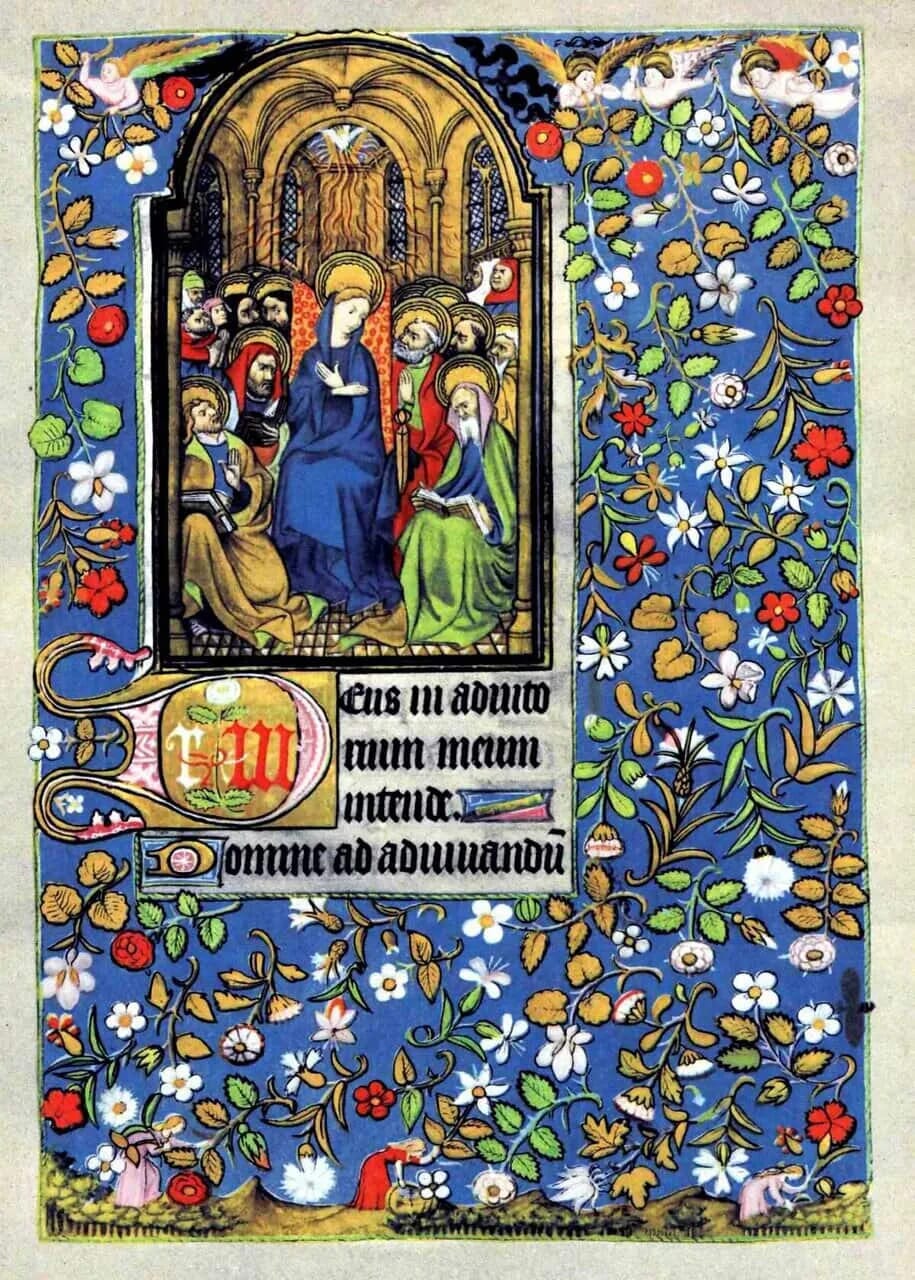Kalenderblatt Pfingsten Feiertag Maria Apostel Handschrift · AVENTIN Storys