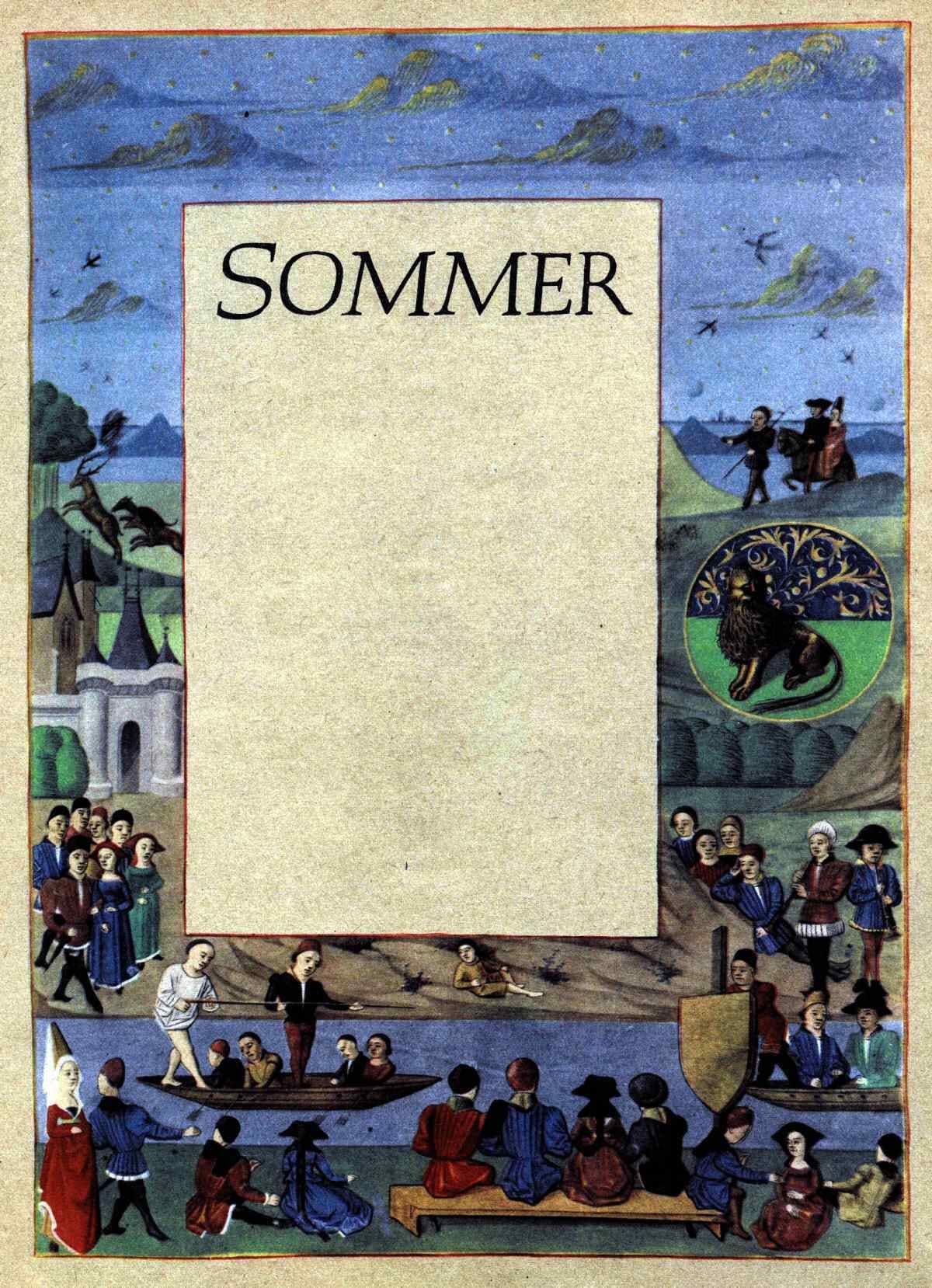 Kalenderblatt Sommer · Stundenbuch · Mittelalter